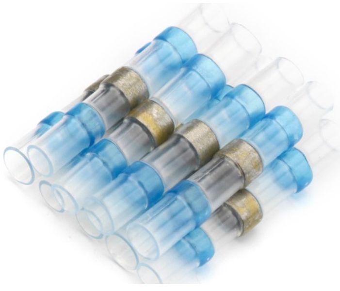 50 Blue Waterproof Self Solder Heat Shrink Electrical Connector Large
