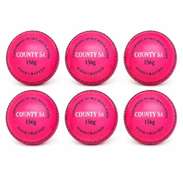 COUNTY SA 156g 4-Piece Cricket Balls - Pack of 6
