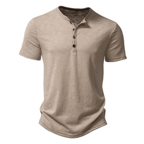 Mens collared henley shirt best sale