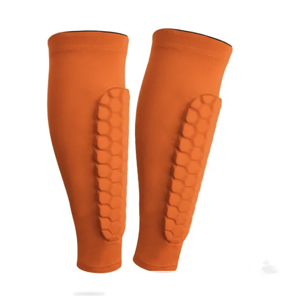 Shin Guards Honeycomb Sleeve Lightweight Breathable Orange M