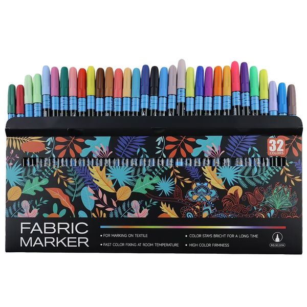 Fabric Drawing Pens Set,Washable Fine-Tip Textile Markers for Clothes Shoes
