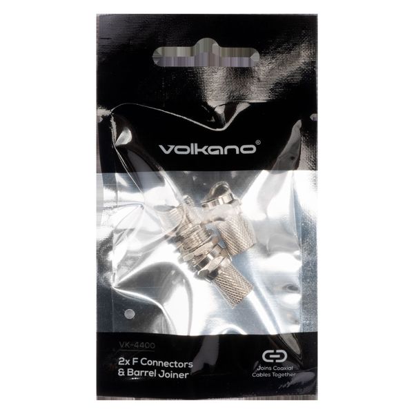 Volkano 10M Coax TV Cable and Volkano 2x F Connector &amp; Barrel Joiner