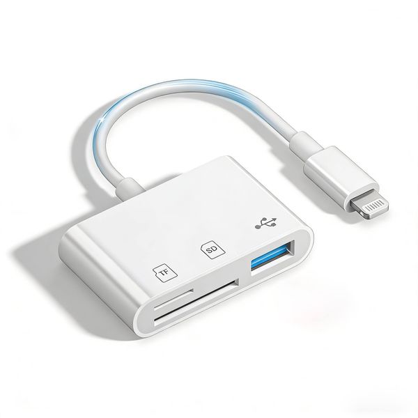 3-in-1 Lightning SD/Micro SD Card Reader Compatible with iPhone 14 13 12 11