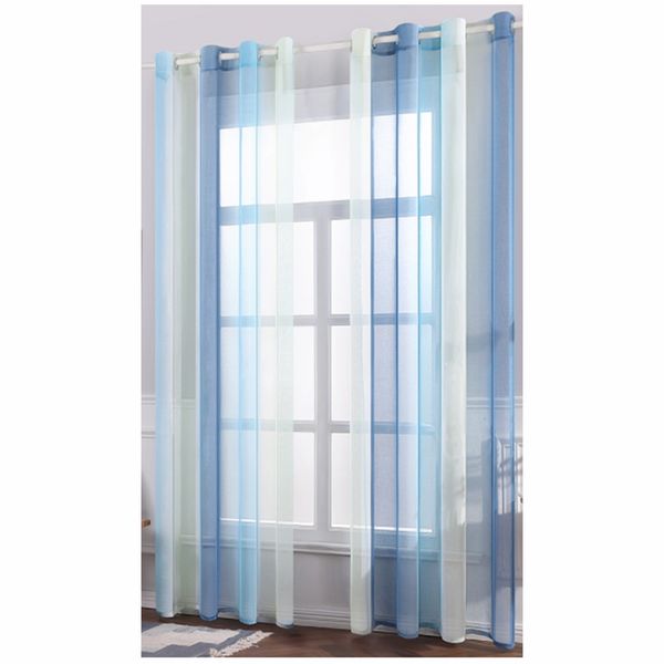 Matoc Readymade Curtain 221cm Height -Voile -Eyelet -Gradient Blue