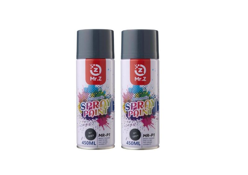 2 Pack Mr. Z Automatic Grey Spray Paint - 450ml