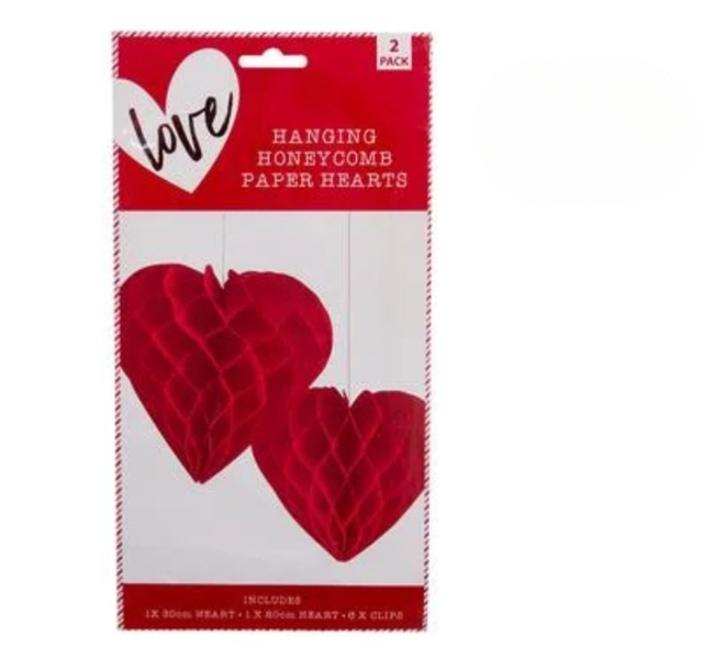 Party-Ready Honeycomb Hearts - Pack of 2