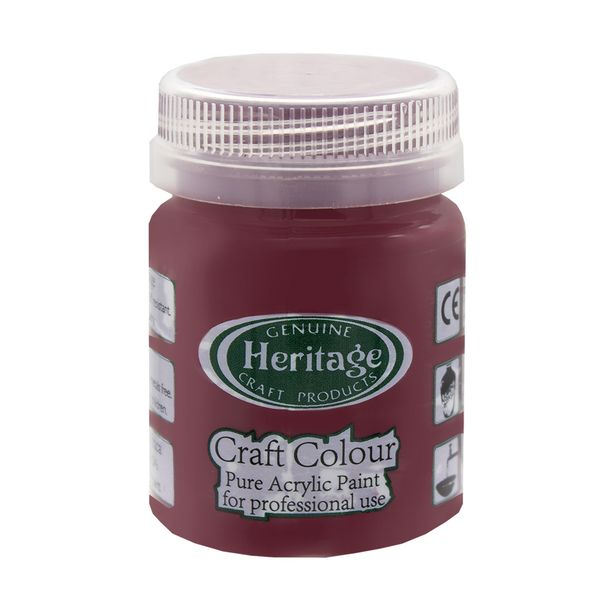 Heritage Pure Acrylic Paint - Craft Colour Range - 50ml - Deep Red