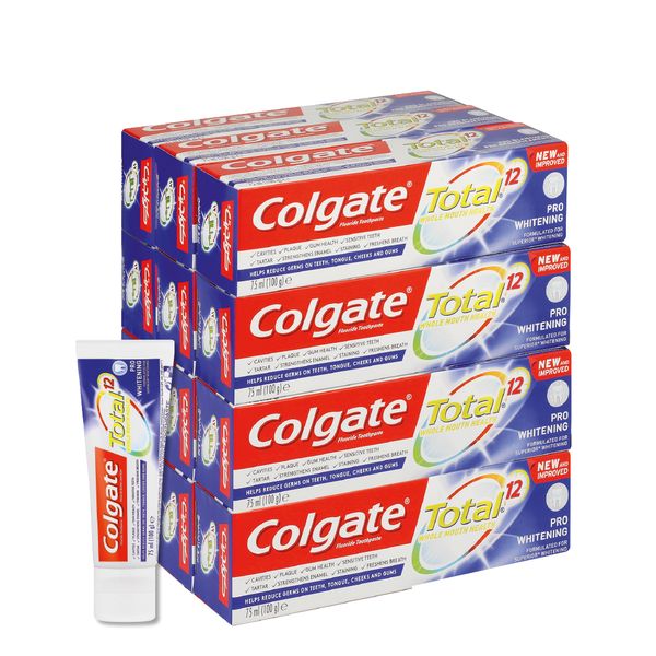Colgate Total 12 Pro Whitening, AntiGerm Toothpaste - 12 X 75ml
