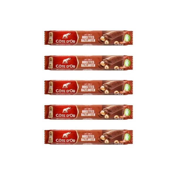 Cote D'or Chocolate Bar Milk Wholenut 5 x 45g