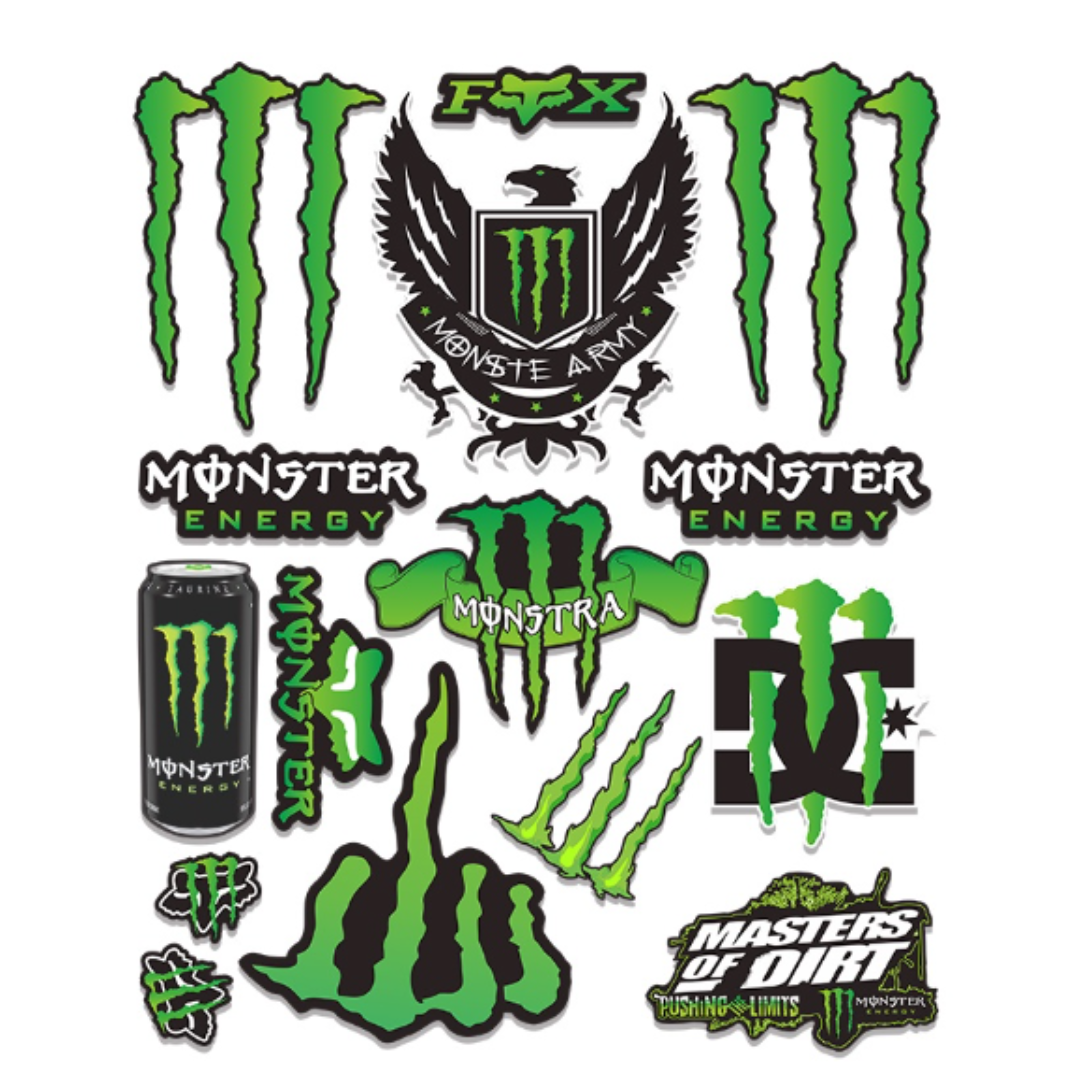 MONSTER ENERGY STICKER KIT SHEET 30X45CM FOR SALE AT PITSTOP MOTORCYCLES  HULL HU3 4BL 01482 241124