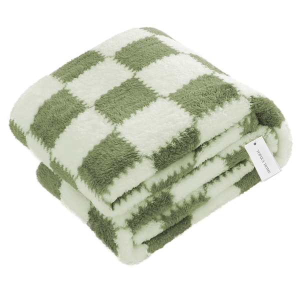 TopikaHome - Tartan Blanket, Soft Thick Blanket for Bed &amp; Sofa 200 x 230cm