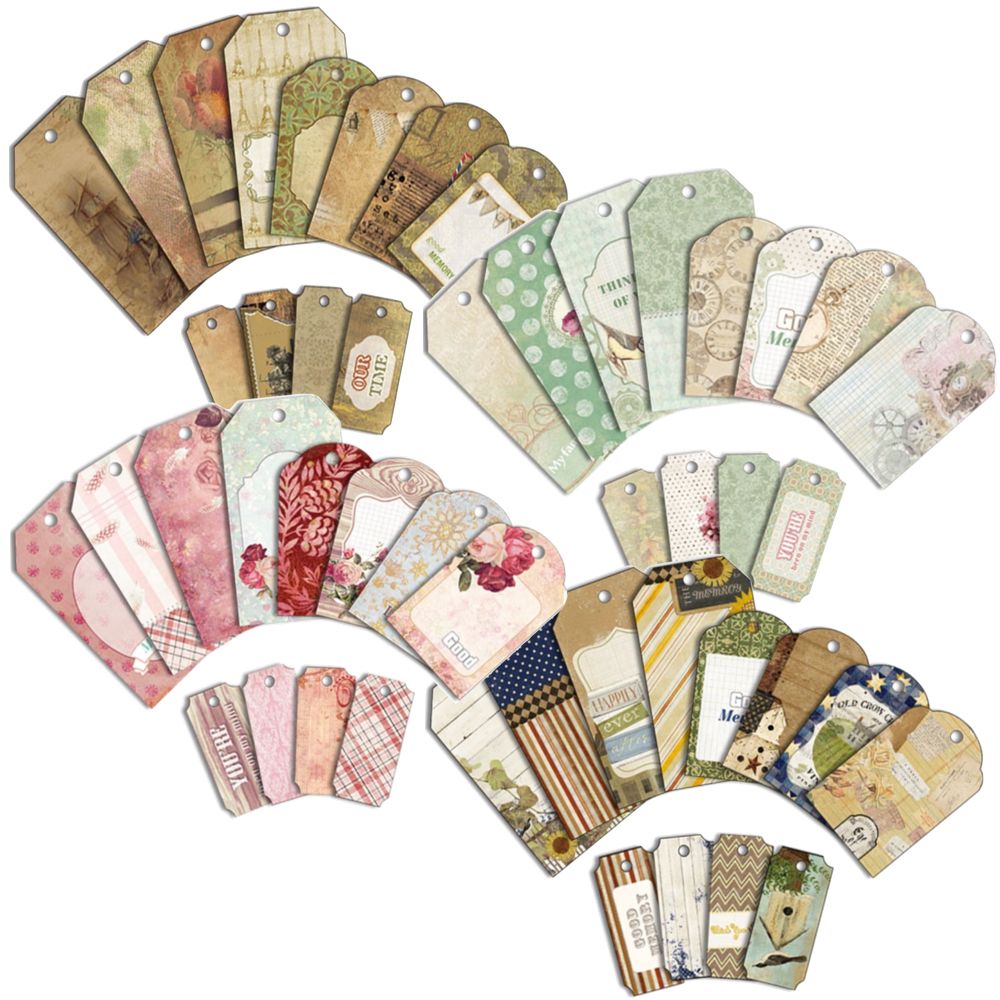 Craft Multifunctional Vintage Scrapbooking Gift Tags Set Of 48 Jumbo