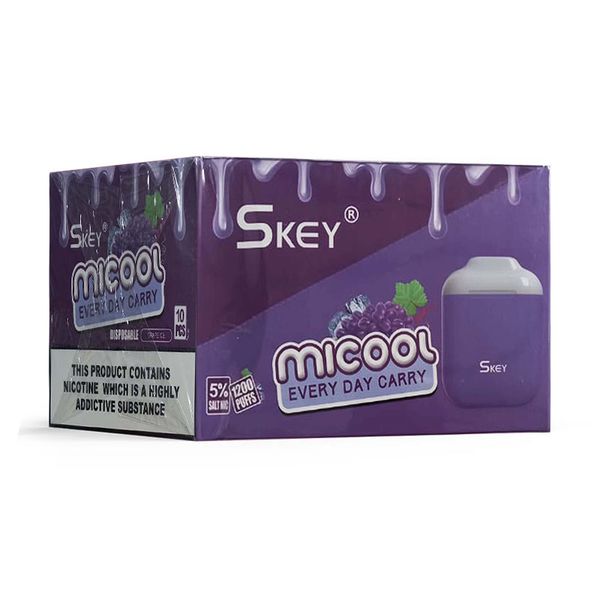 MiCool 1200 Puffs - Grape Ice 5% 10x1 Pack