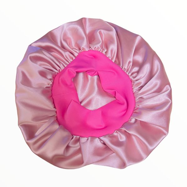 Dubis Double Layer Silk Bonnet For Healthy Beautiful Hair. Blush Pink