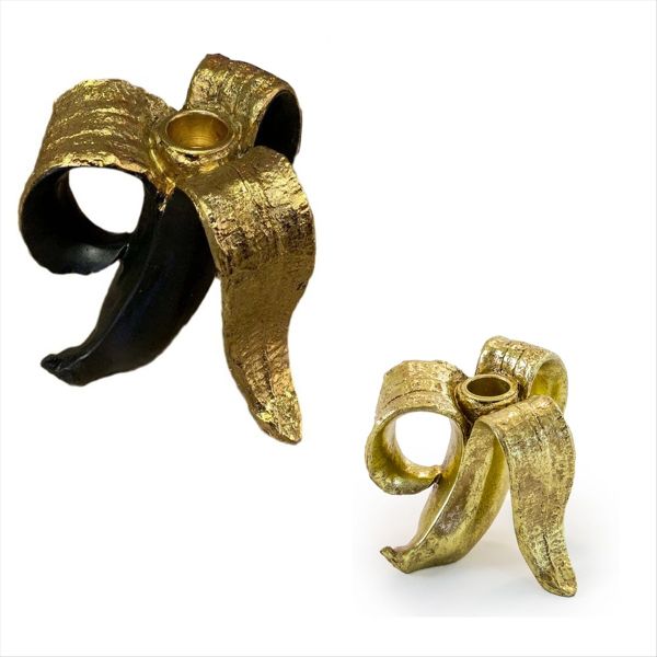 2PCS Classic Candlestick Holder Personality Banana Shape Candle Holder Home