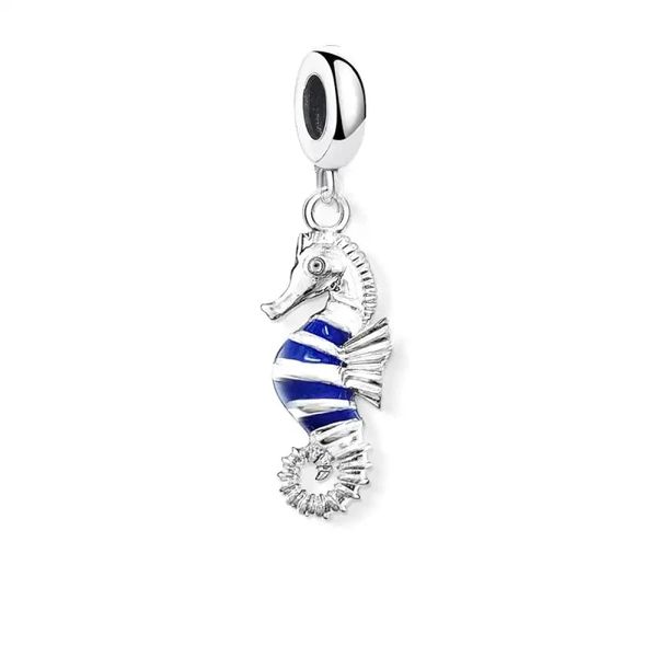 Sterling Silver Charm, Seahorse Charm European Bracelet, Charm for Women
