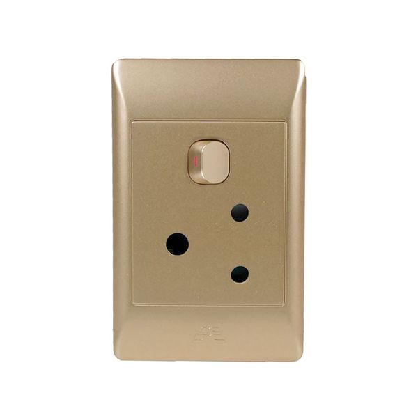 ACDC - 16a Switched Socket Outlet C/W Champagne Cover Plate