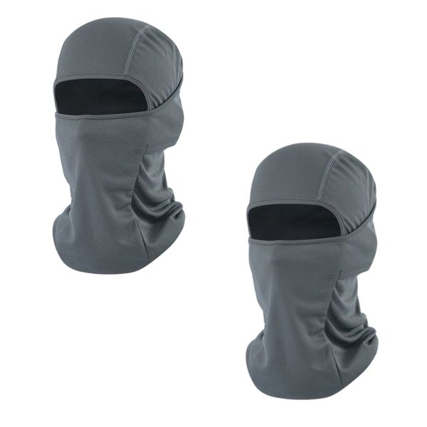 Fashion Face Mask Balaclava Two Set Grey Lycra - 25 cm x 37 cm