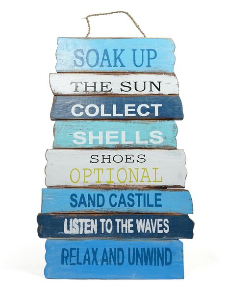 Wooden Wall Hanging Sign Board -Soak up the sun 50cm x 30cm