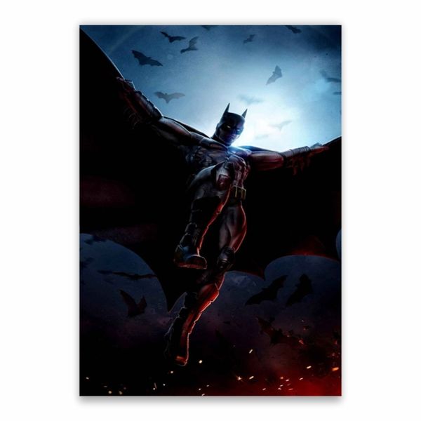 Batman In The Air With Bats Poster - A1