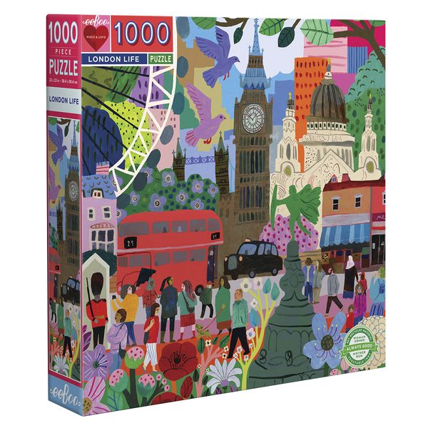 eeBoo Square Family Puzzle - London Life: 1000 Pieces