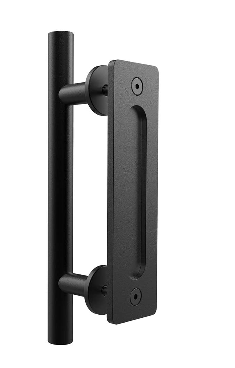 Sliding barn door handle flush pull handle set 12 inch round double