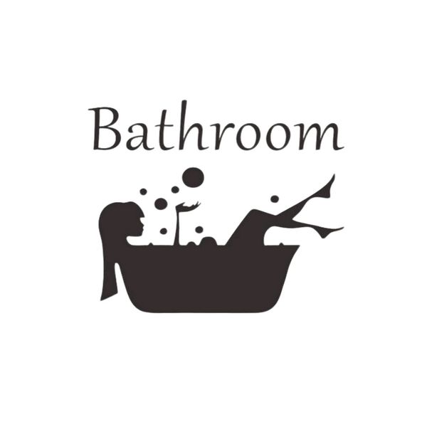 Girl in Bath Bathroom Print Wall Sticker - Stylish &amp; Waterproof Décor