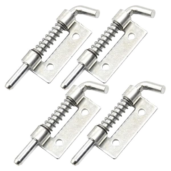 Tool DIY Mounted Stainless Steel Spring Latch Hook Set of 4 (9cm)