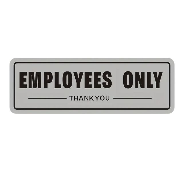 Peel And Stick Employees Only Self Adhesive Sticker
