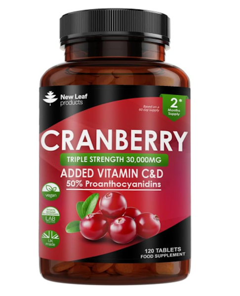 Cranberry Tablets Triple Strength Enriched With Vitamin C & D 