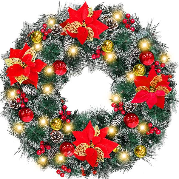 42 Diameter Sun rain Christmas wreath, All weather Christmas wreath.