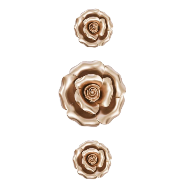 Kitro Abstract Plastic Dimensional Rosa Trio Wall Art