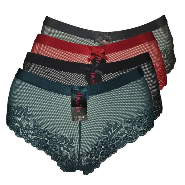 Amila 4 Pack Ladies Lace Panties