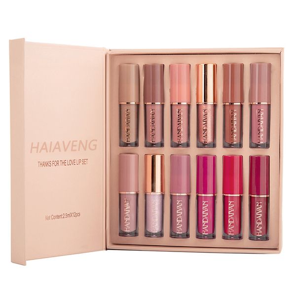 12 Colors Lipstick Set - Velvet Matte Liquid Lipstick - Long-Lasting