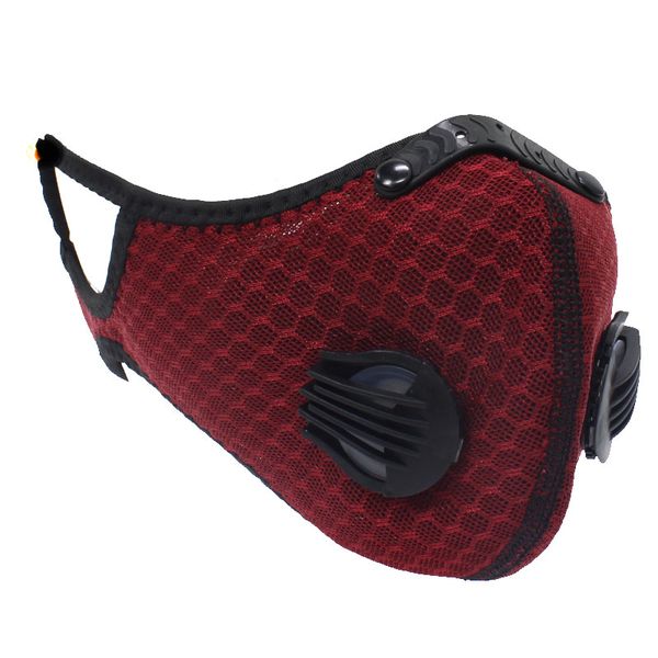 Sports Face Mask Respirator Double Valve Reusable Washable - Dark Pink
