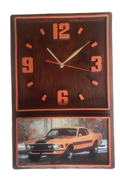 Retro Box Clock (Orange) Mussel Car (82)