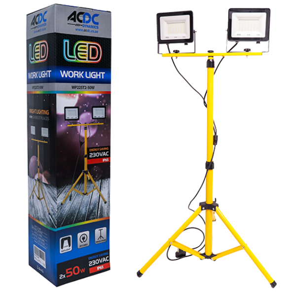 2x50W LED Floodlight +Stand 2000x295mm 6400K Daylight