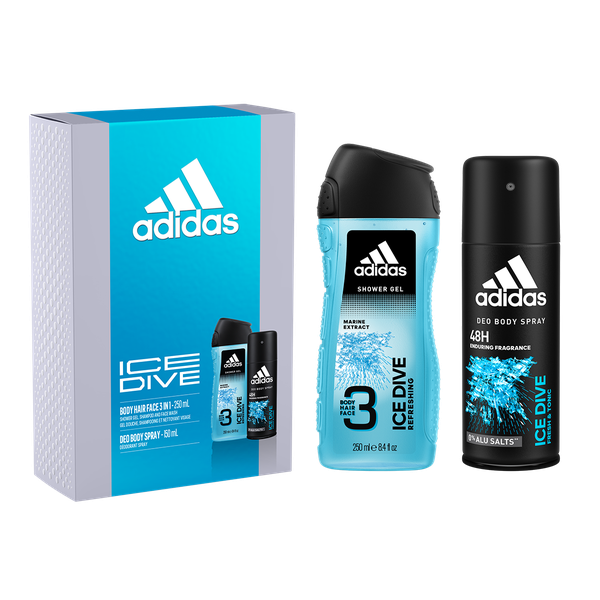 adidas - Ice Dive Deodorant Spray - 150Ml &amp; Shower Gel - 250Ml