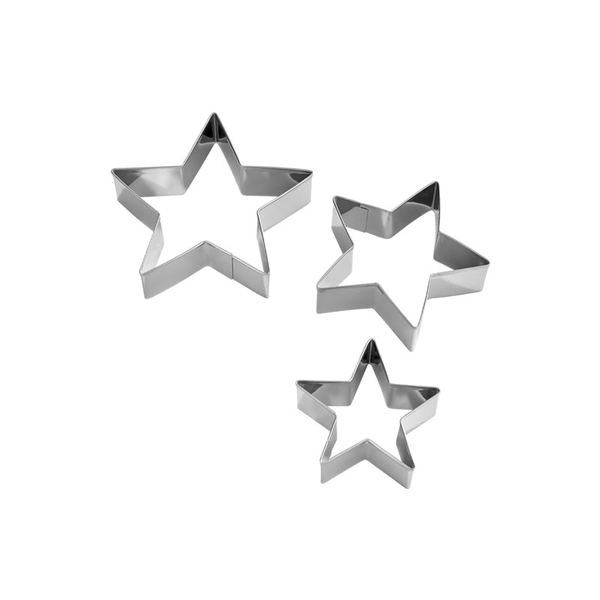 3 Piece Stainless Steel Star Shape Cutters