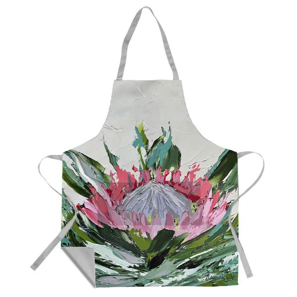 Abstract Single King Protea By Juanette Menderoi Medium Length Apron