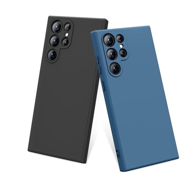 2 Pack Liquid silicone case compatible With Samsung S24 Ultra - Black &amp; Blue