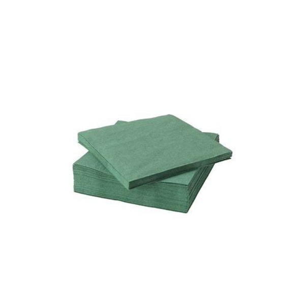Disposable Serviettes - 2 Ply - Set of 50 - Dark Green