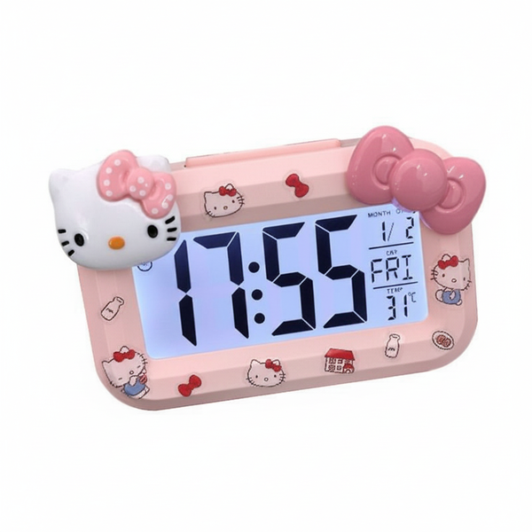 Hello Kitty Cute DIY LCD Desktop Digital Alarm Clock