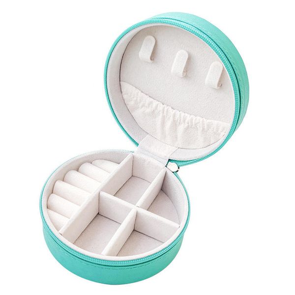 Mini Round Portable Jewelry Box Storage Organizer