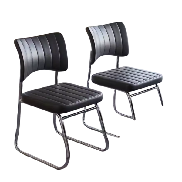 Office Conference Chairs Set of 2 - Faux Leather Armless Chairs-FU8601