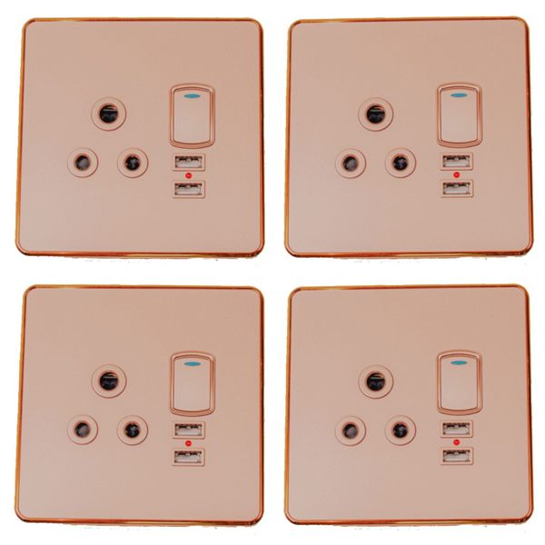 Wall Socket / Plug with 2 USB Ports 16Amp 4x4 Electrical Box