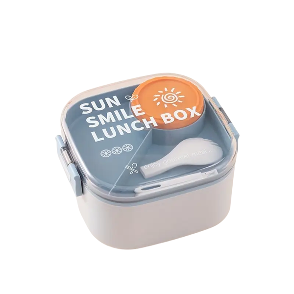 Leak-Proof Dual-Layer Salad Lunch Box with Sauce Container