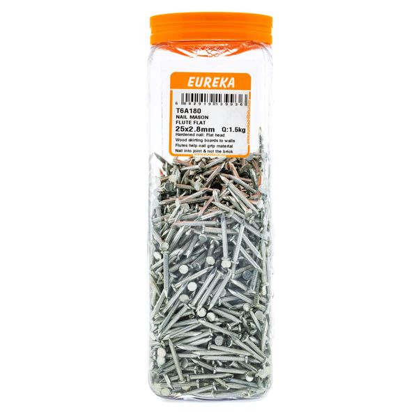 EUREKA Fluted Masonry Nail Flat 25 x 2.8mm Q:1 T6A180