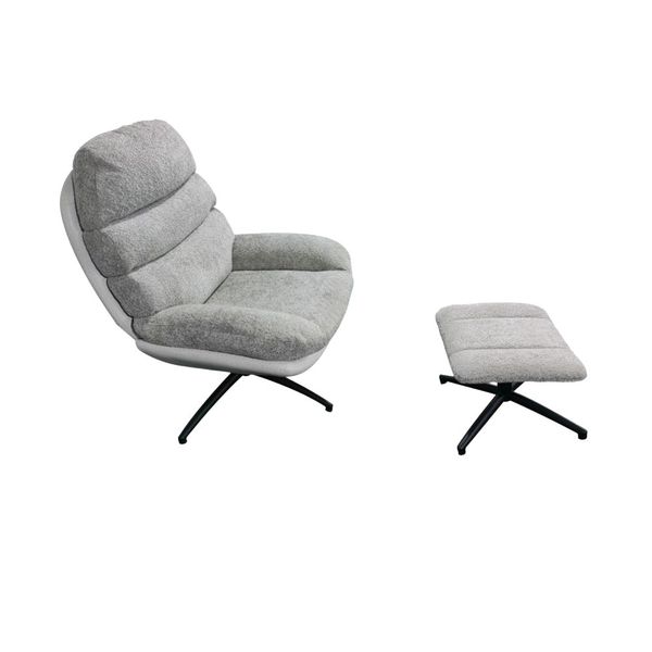 Luxurious Swivel Recliner Chair with Stool