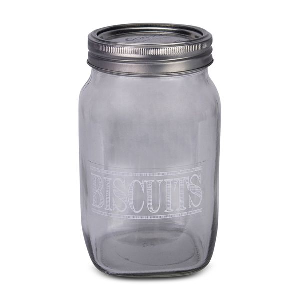 Jar - Biscuits - Transparent - Glass - Twist Lid - 1 Litre